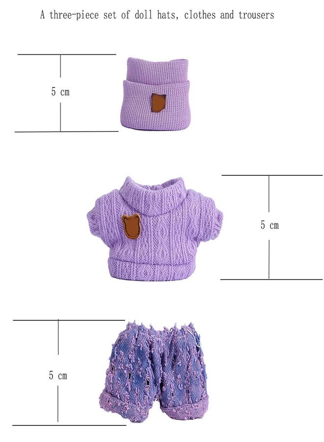 SHUOXUKE Doll Clothes Set for 17cm Dolls, 3 Piece Cute Fall Outfit with Hat, Sweater and Pants, Adorable Dolls Clothes Accessories (No Doll) - Image 2